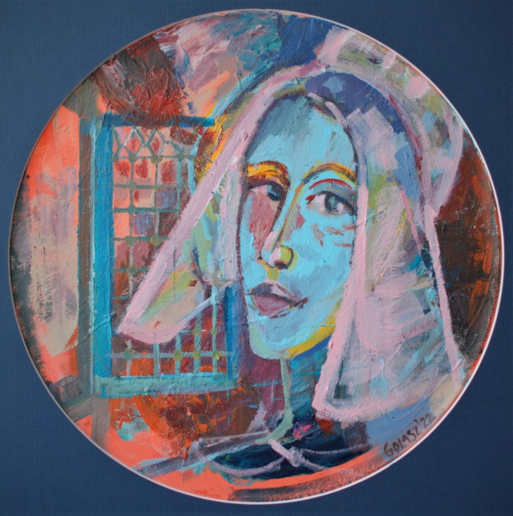 A Maid from Delft acryl on canvas d30cm V2