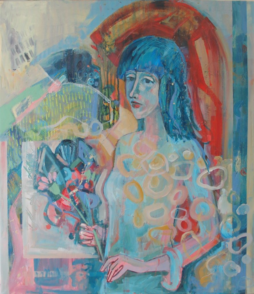 The Bouquet of LightBlue acryl on canvas 70x80cm